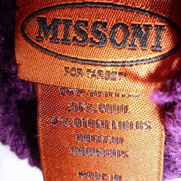 MISSONI FOR TARGET GIRLS L PURPLE RIBBED GLOVES - Picture 2 of 6